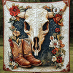 wildflowers Skull Quilted Blanket printed blanket