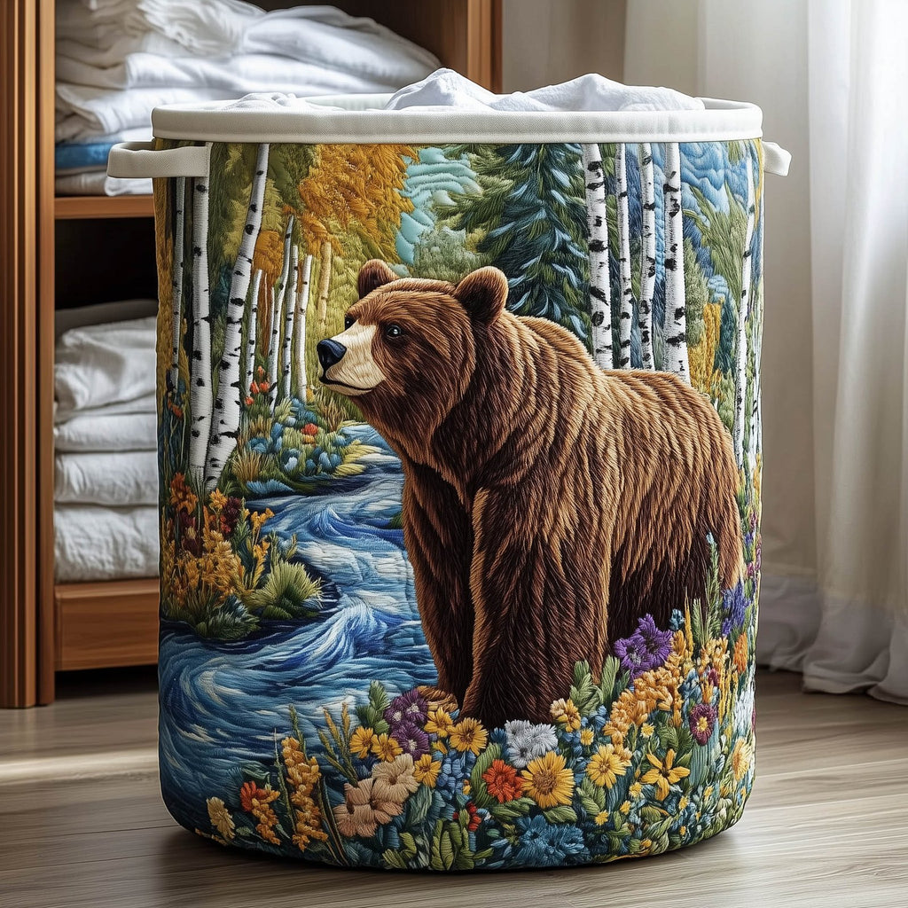 Wildlife Walk Quilted Laundry Hamper printed laundry hamper