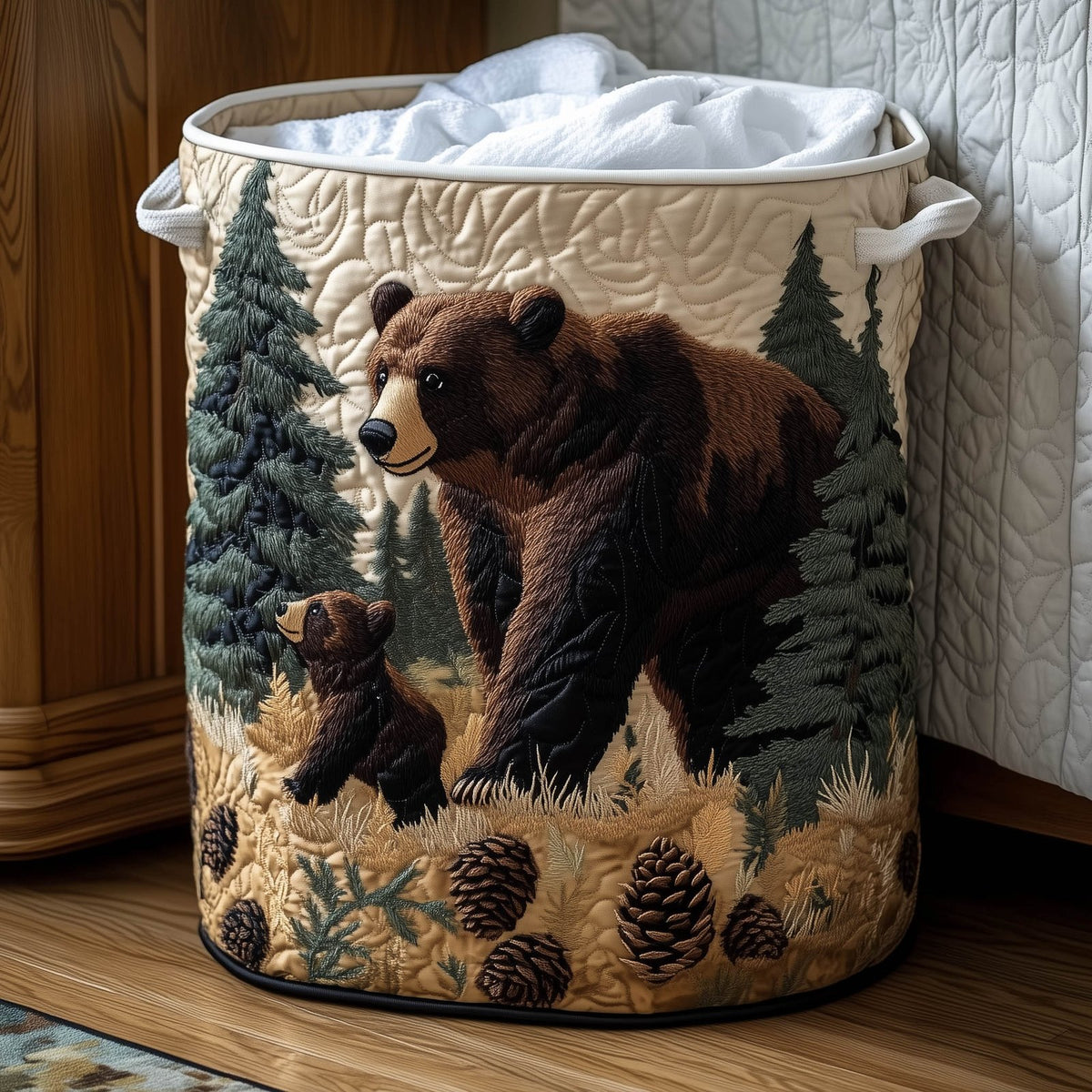 Wildlife Walk Quilted Laundry Hamper printed laundry hamper