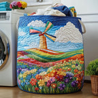 Windmill Dreams Quilted Laundry Hamper printed laundry hamper