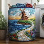 Windmill Dreams Quilted Laundry Hamper printed laundry hamper