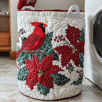 Winter Cardinal Quilted Laundry Hamper printed laundry hamper