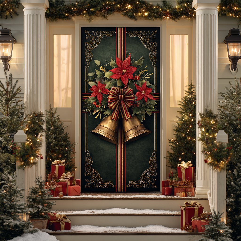 Winter Cheer Quilted Door Curtain printed door curtain