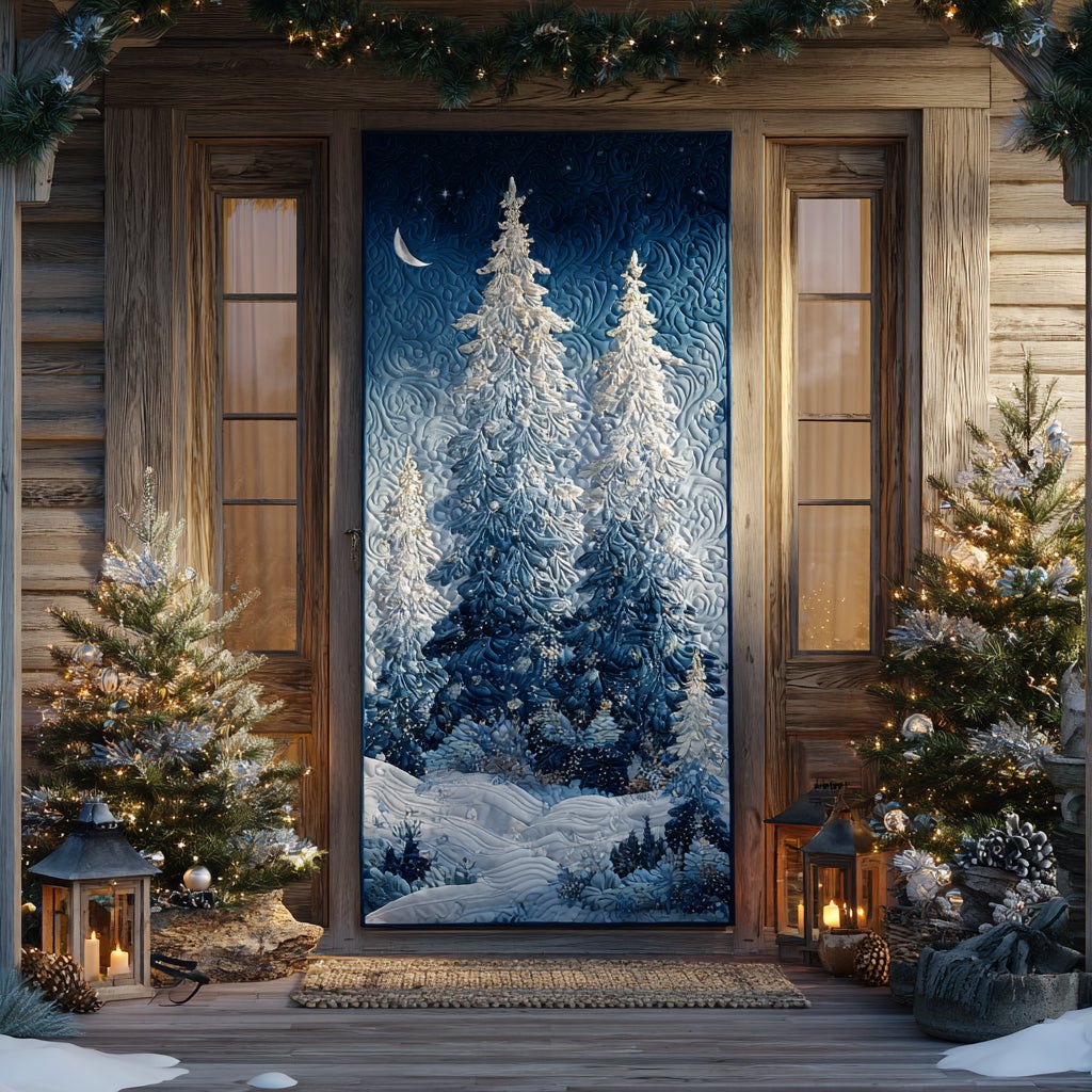 Winter Forest Quilted Door Curtain printed door curtain