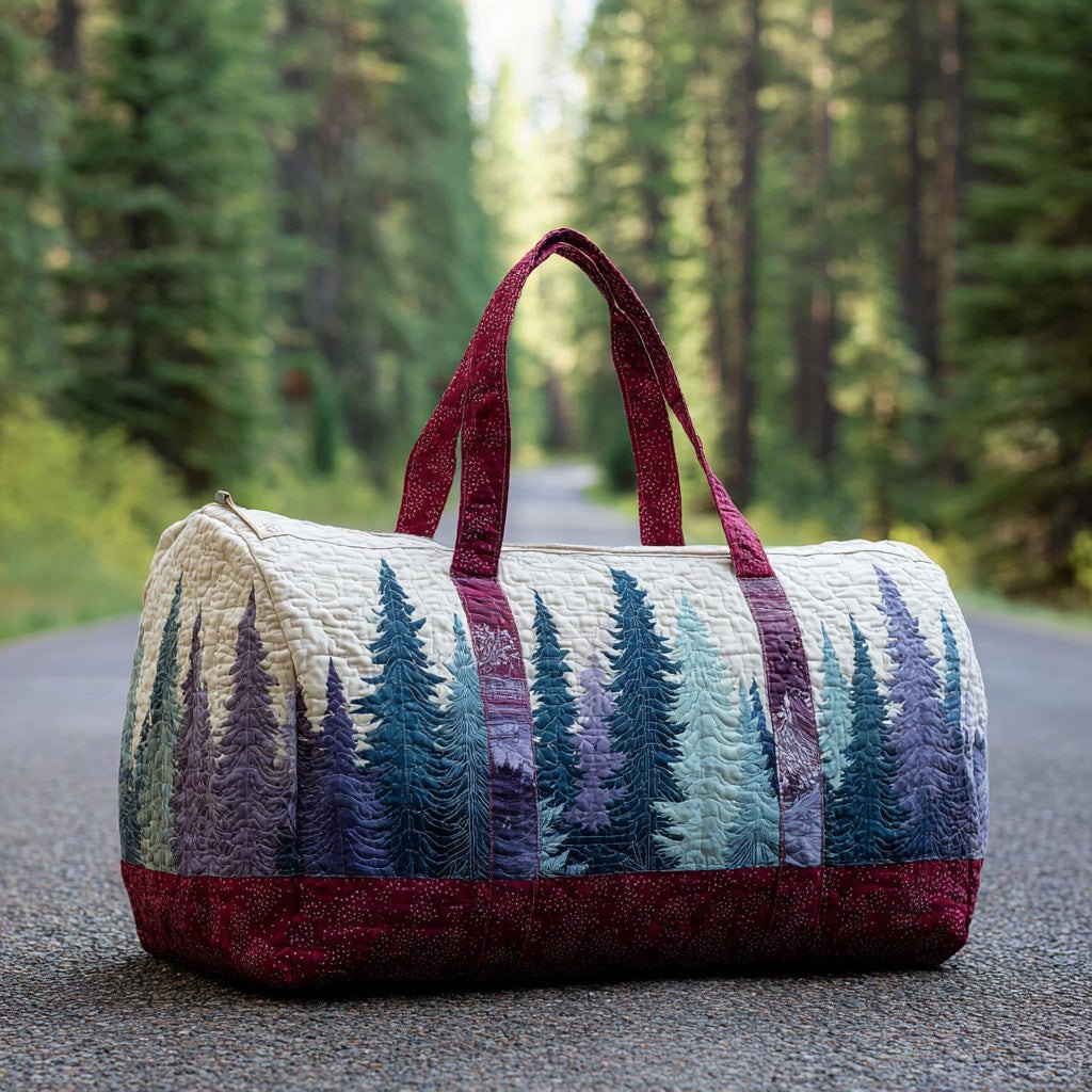 Winter Forest Quilted Duffle Bag printed duffle bag
