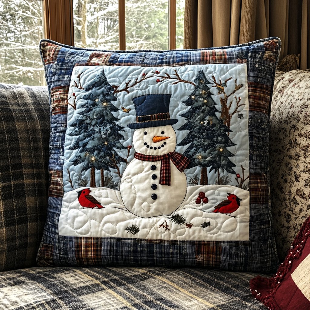 Winter Glow Quilted Cushion Cover printed cushion cover