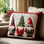 Winter Gnomes Quilted Cushion Cover printed cushion cover