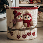 Winter Hug Owls Laundry Hamper printed laundry hamper