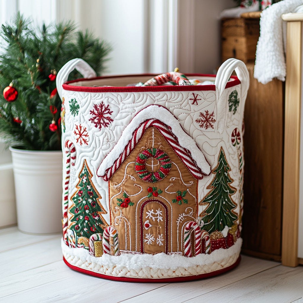 Winter Lodge Quilted Laundry Hamper printed laundry hamper