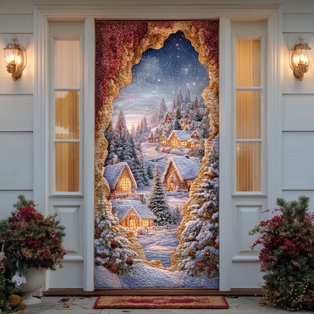 Winter Magic Lane Quilted Door Curtain printed door curtain