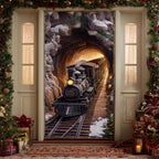 Winter Mountain Express Quilted Door Curtain printed door curtain