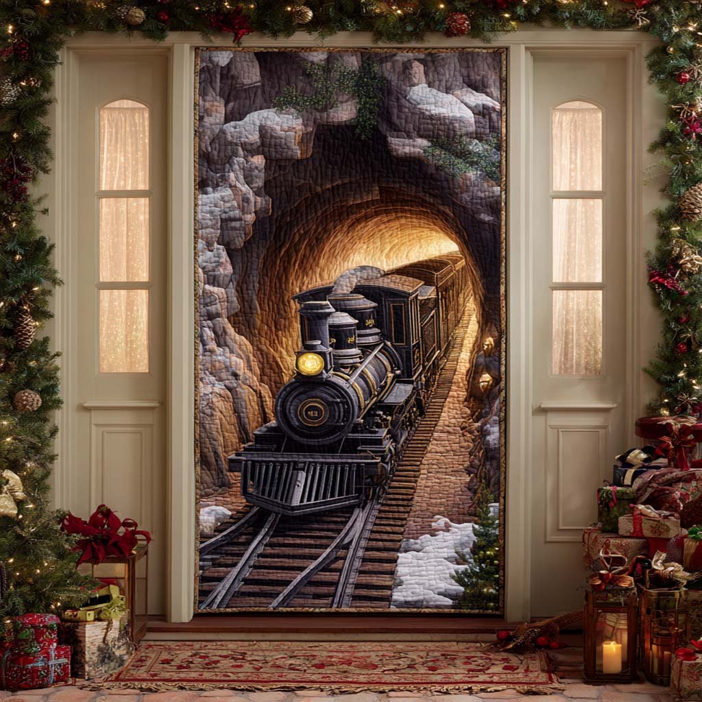 Winter Mountain Express Quilted Door Curtain printed door curtain