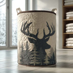 Winter Silhouette Quilted Laundry Hamper printed laundry hamper