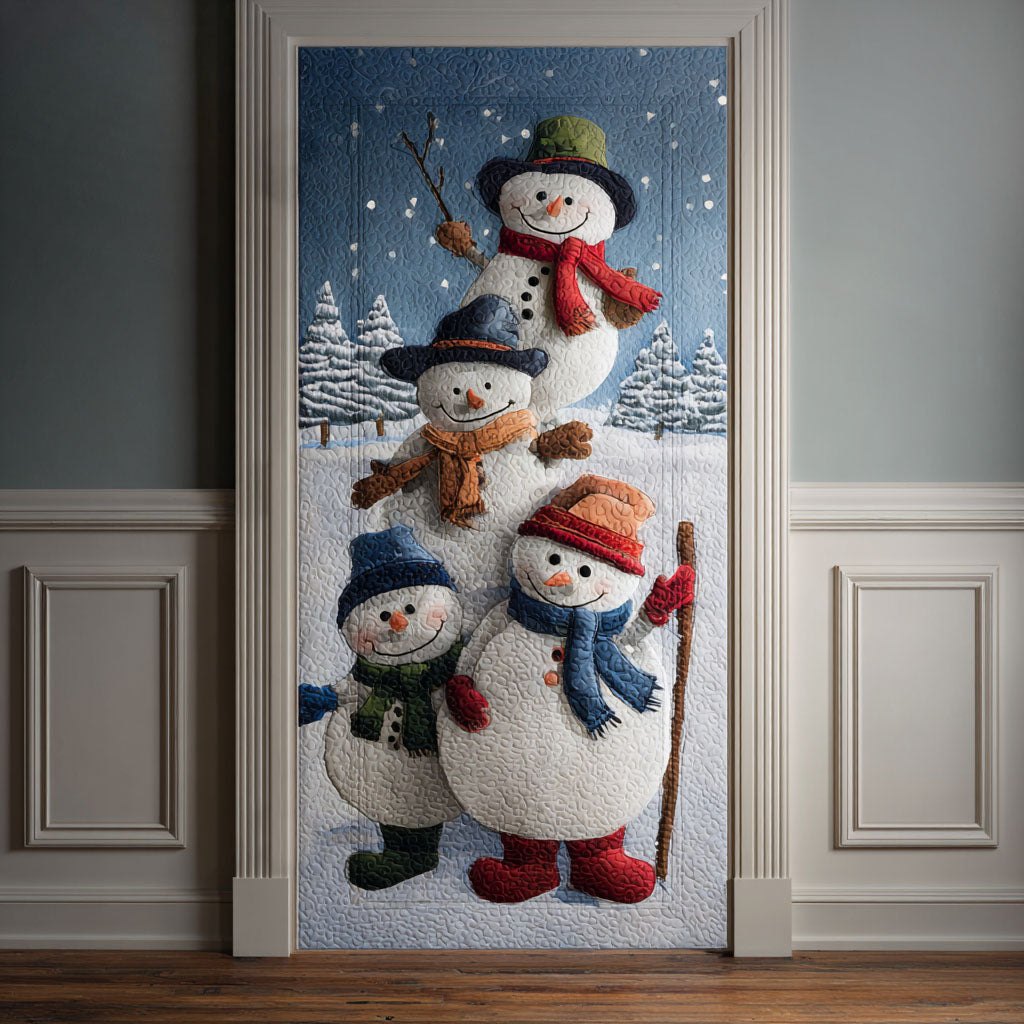 Winter Snow Trio Quilted Door Curtain printed door curtain