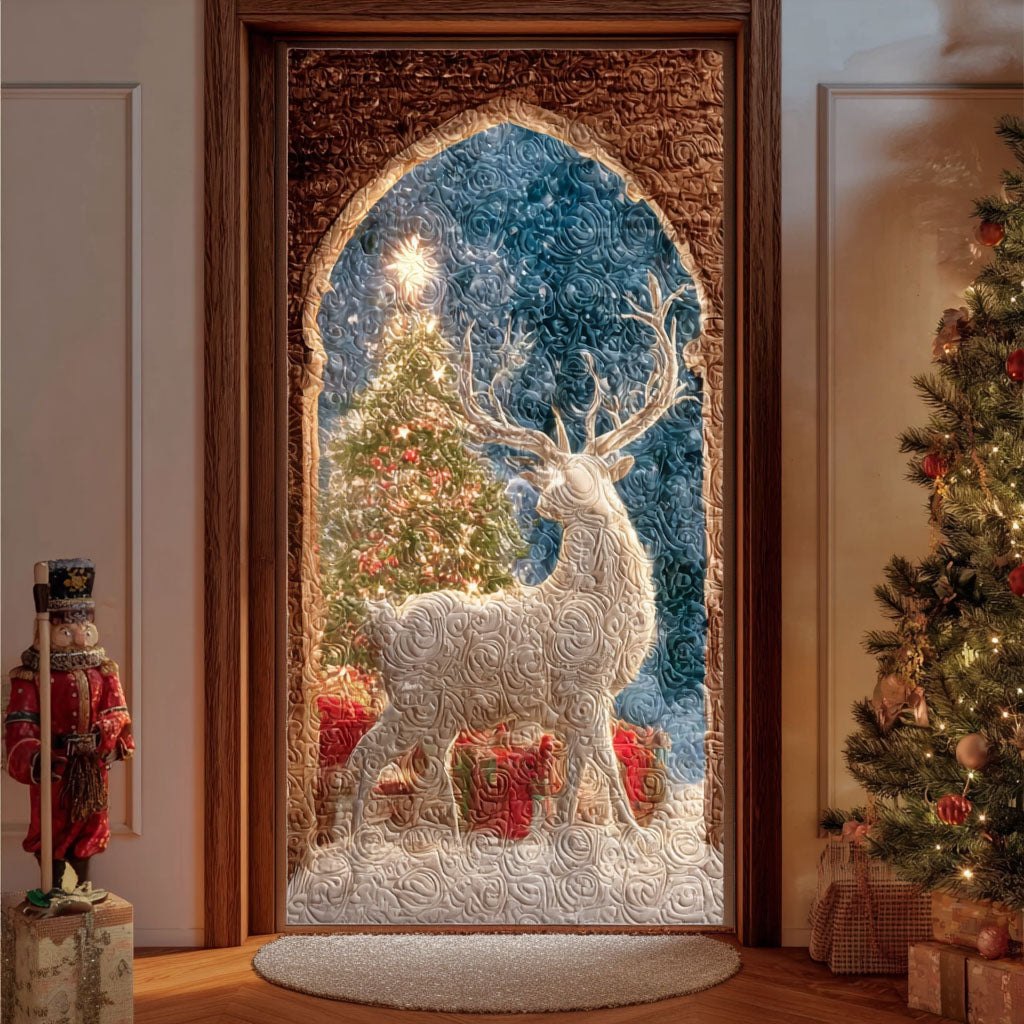 Winter Starlit Deer Quilted Door Curtain printed door curtain