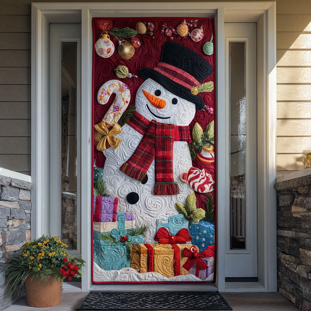 Winter Wink Quilted Door Curtain printed door curtain