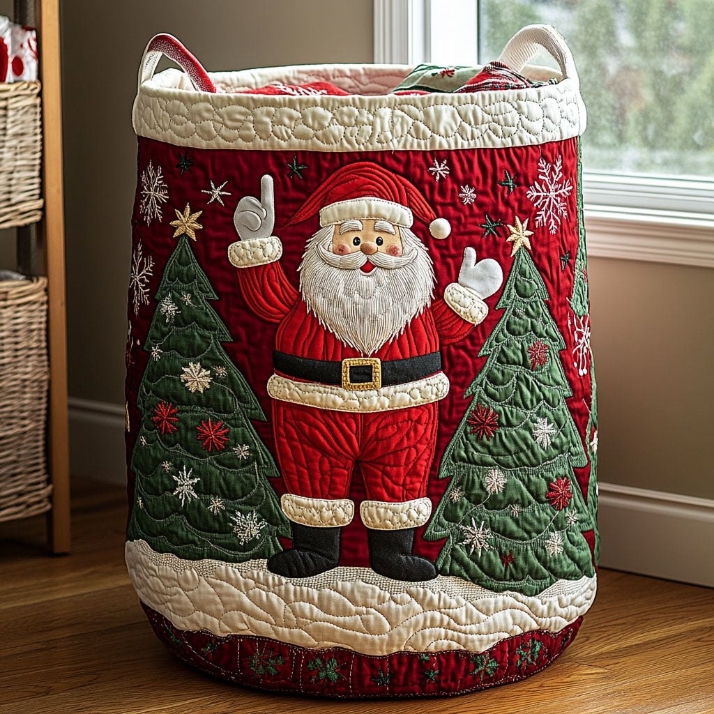 Winter Wonder Quilted Laundry Hamper printed laundry hamper