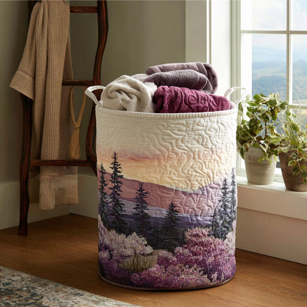 Wisteria Winds Quilted Laundry Hamper printed laundry hamper