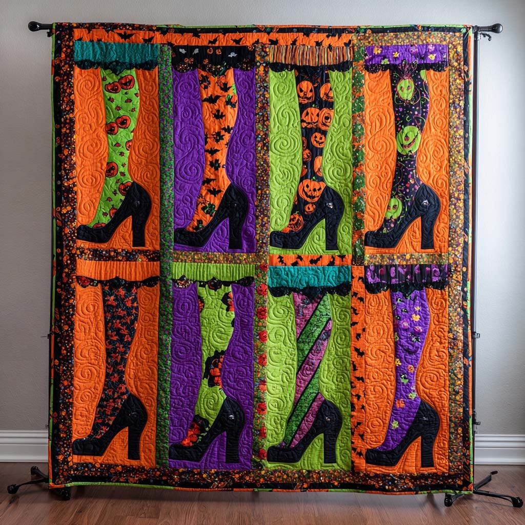 Witch Boots Parade Quilted Blanket printed blanket