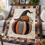 Witch Hat Pumpkin Quilted Blanket printed blanket