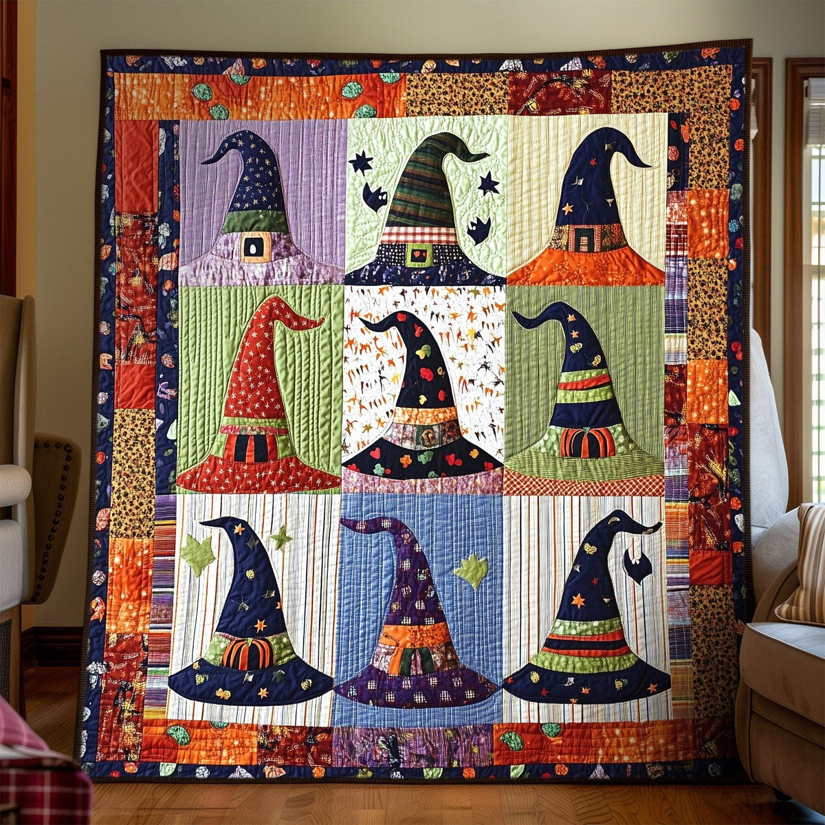 Witch Hat Wonders Quilted Blanket printed blanket