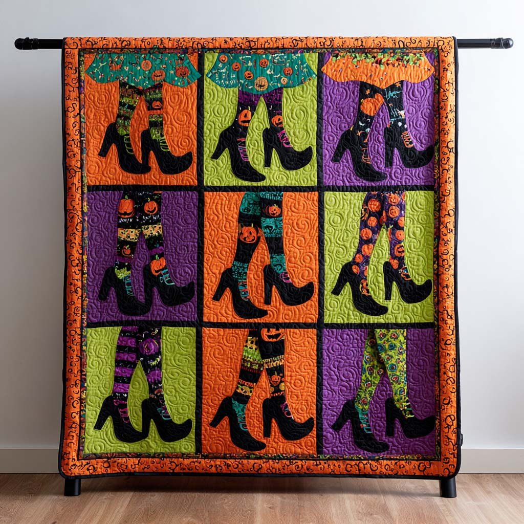 Witch Legs Patch Quilted Blanket printed blanket