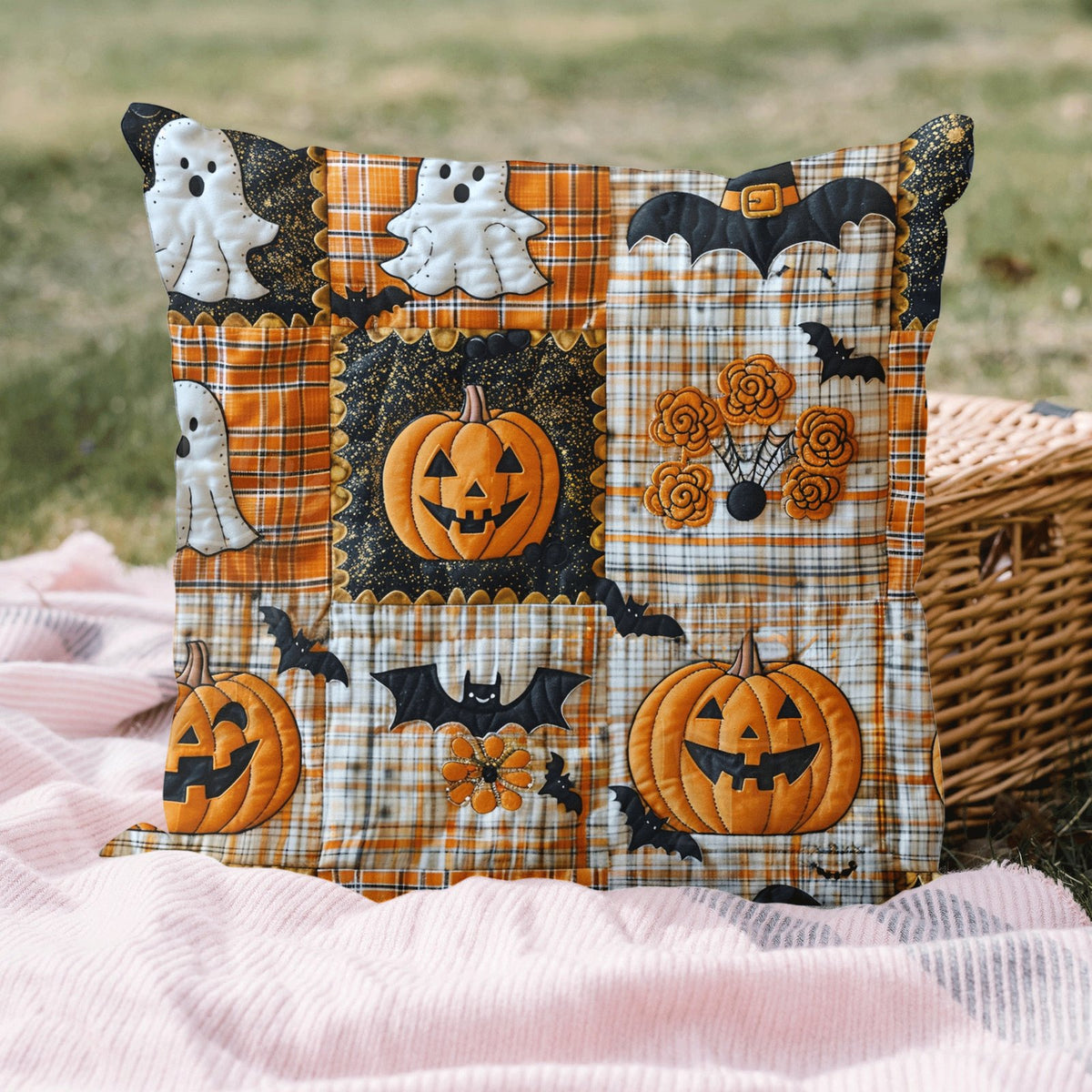 Witches Boots Halloween Quilted Cushion Cover printed cushion cover