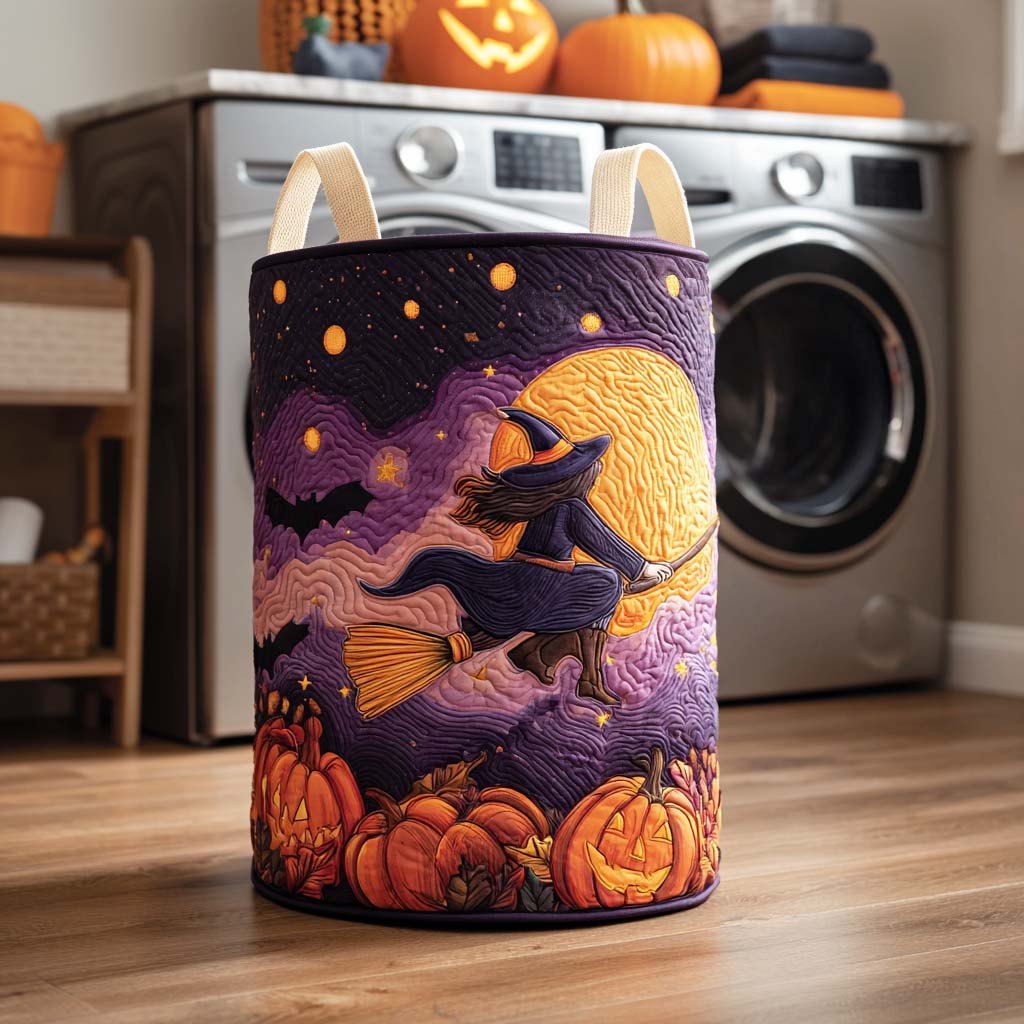 Witching Hour Quilted Laundry Hamper printed laundry hamper