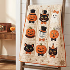 Witchy Whiskers Quilted Blanket printed blanket