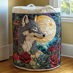 Wolf Spirit Quilted Laundry Hamper printed laundry hamper