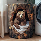 Wooden Nest Quilted Laundry Hamper printed laundry hamper