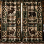 Woodland Canoe Trail Quilted Curtains printed door curtain
