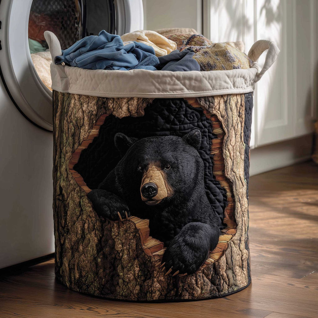 Woodland Charm Quilted Laundry Hamper printed laundry hamper