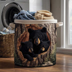 Woodland Charm Quilted Laundry Hamper printed laundry hamper