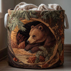 Woodland Charm Quilted Laundry Hamper printed laundry hamper