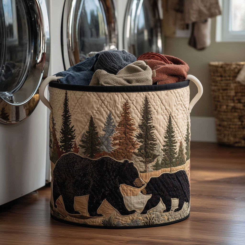 Woodland Charm Quilted Laundry Hamper printed laundry hamper