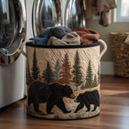 Woodland Charm Quilted Laundry Hamper printed laundry hamper