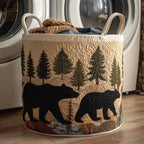 Woodland Charm Quilted Laundry Hamper printed laundry hamper