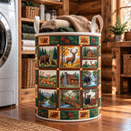 Woodland Deer Waterfall printed laundry hamper