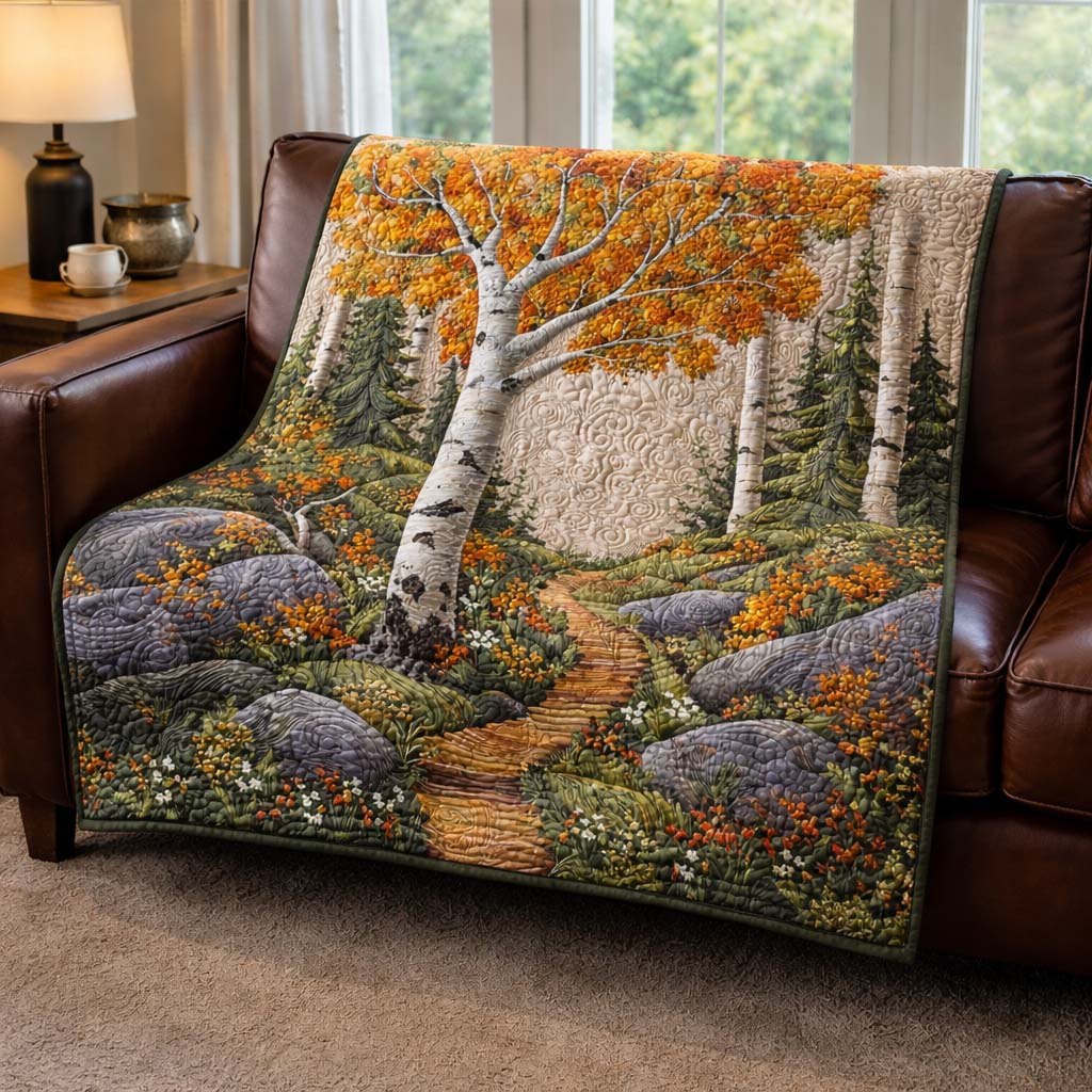 Woodland Embrace Quilted Blanket printed blanket