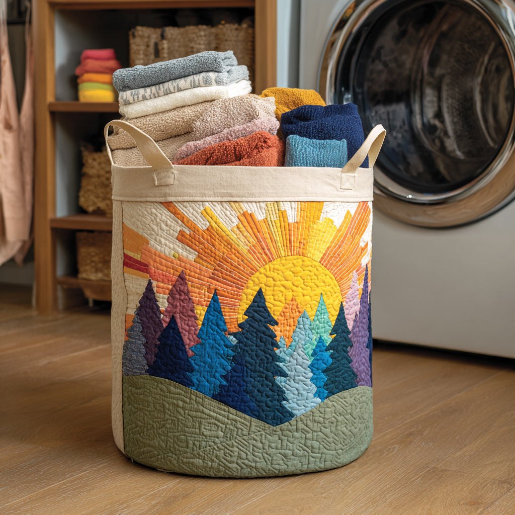 Woodland Grove Quilted Laundry Hamper printed laundry hamper