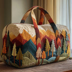Woodland Wanderer Quilted Duffle Bag printed duffle bag