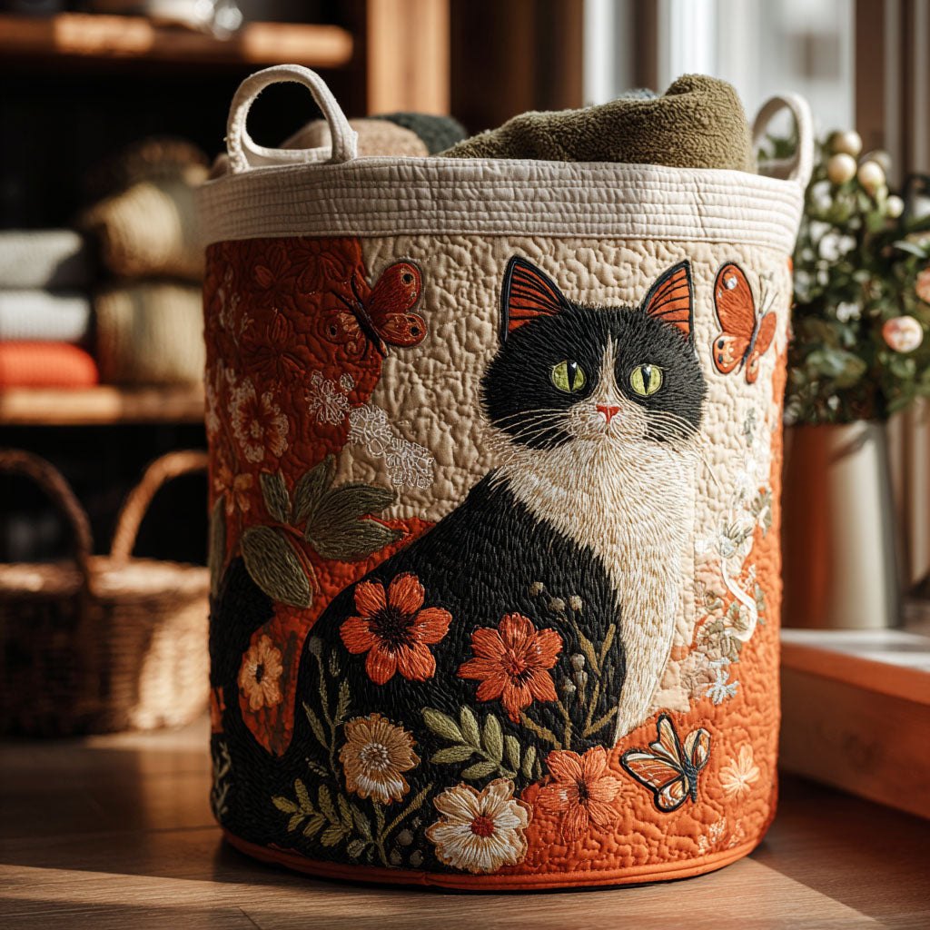 Woodland Whiskers Quilted Laundry Hamper printed laundry hamper
