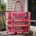 Yo Soy Latina Hispanic Heritage Quilted Tote Bag printed quilted tote bag