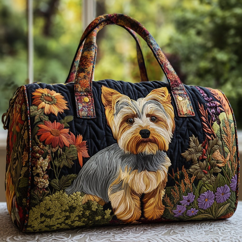 Yorkshire Terrier Quilted Duffle Bag printed duffle bag