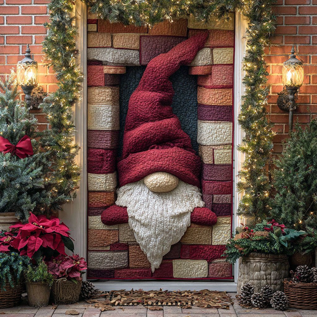 Yuletide Gnome Quilted Door Curtain printed door curtain