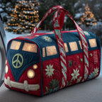 Yuletide Ride Quilted Duffle Bag printed duffle bag